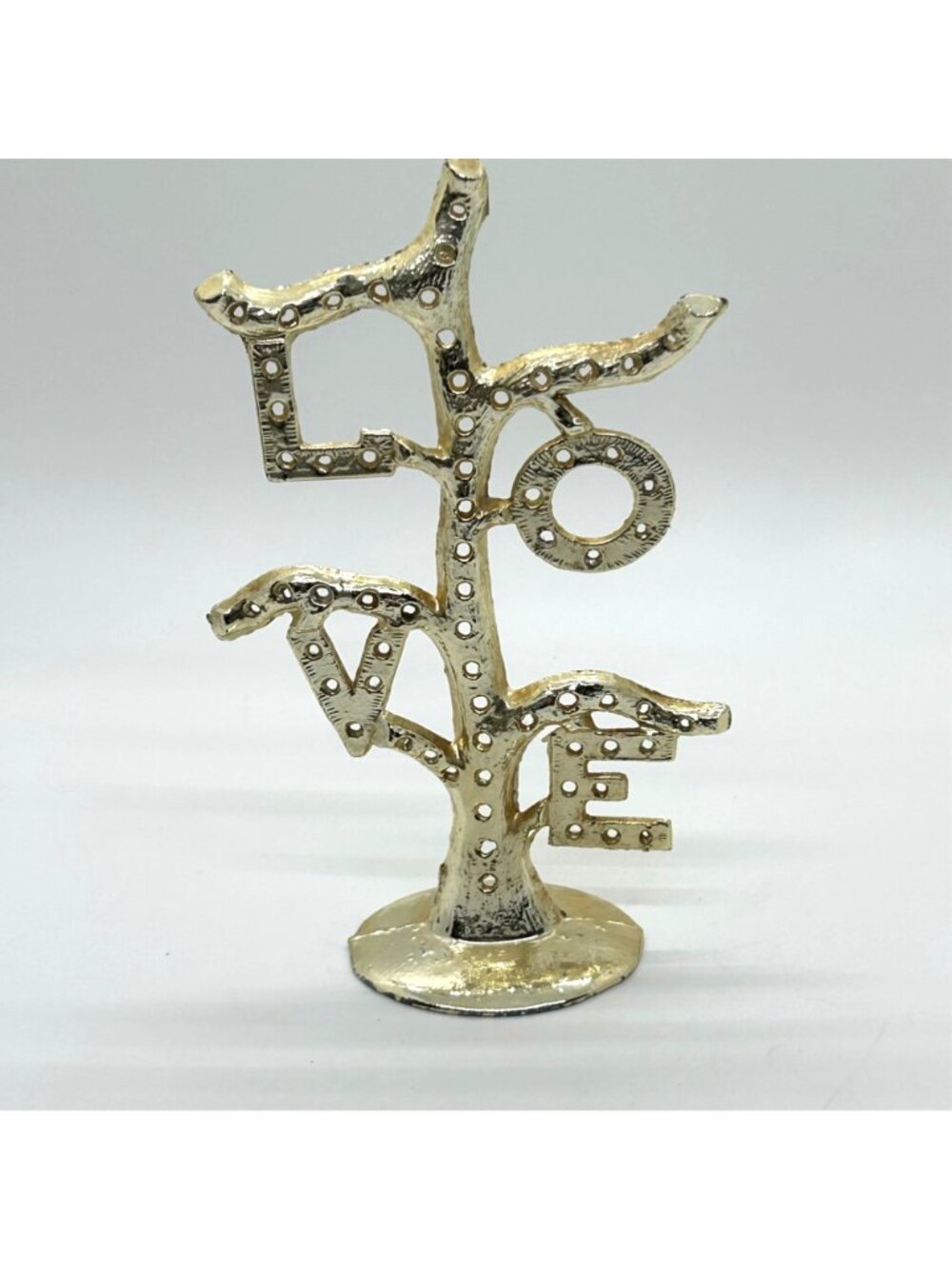 Vintage 1960s Earring Tree Torino Gold-tone LOVE Tree Figurine Gold-tone Display - Picture 2 of 16